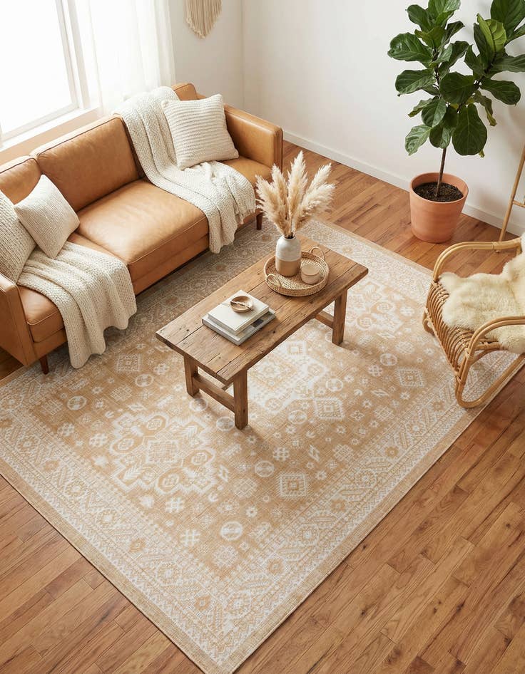 Detail image of 9' x 12'  Washable Aztec Indoor / Outdoor Rug