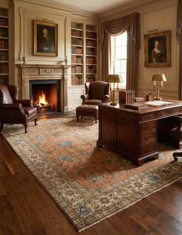 7' 7 x 11' 5 Hand Knotted Sarough Persian Wool Rug