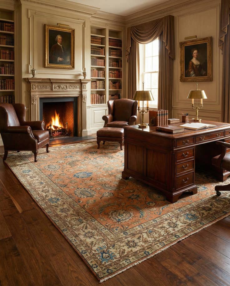 Detail image of 7' 7 x 11' 5 Hand Knotted Sarough Persian Wool Rug