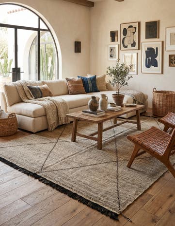 7' 5 x 9' 8 Hand Knotted Moroccan Wool Rug