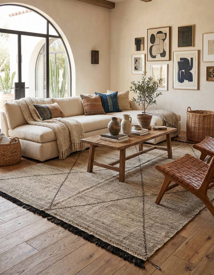 Detail image of  7' 5 x 9' 8  Hand Knotted Moroccan Wool Rug