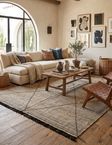 7' 5 x 9' 8 Hand Knotted Moroccan Wool Rug