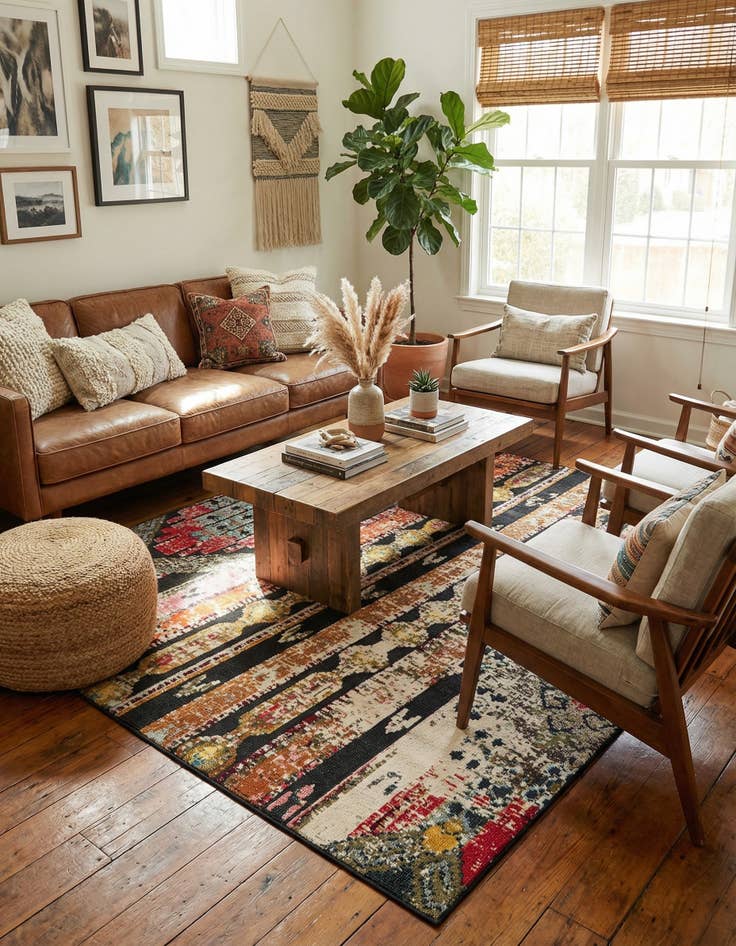 Detail image of 7' 10 x 7' 10  Washable Casablanca Indoor / Outdoor Square Rug