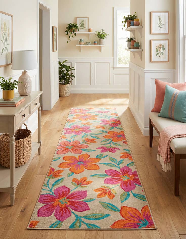 Detail image of 3' x 12' Azalea Runner Rug