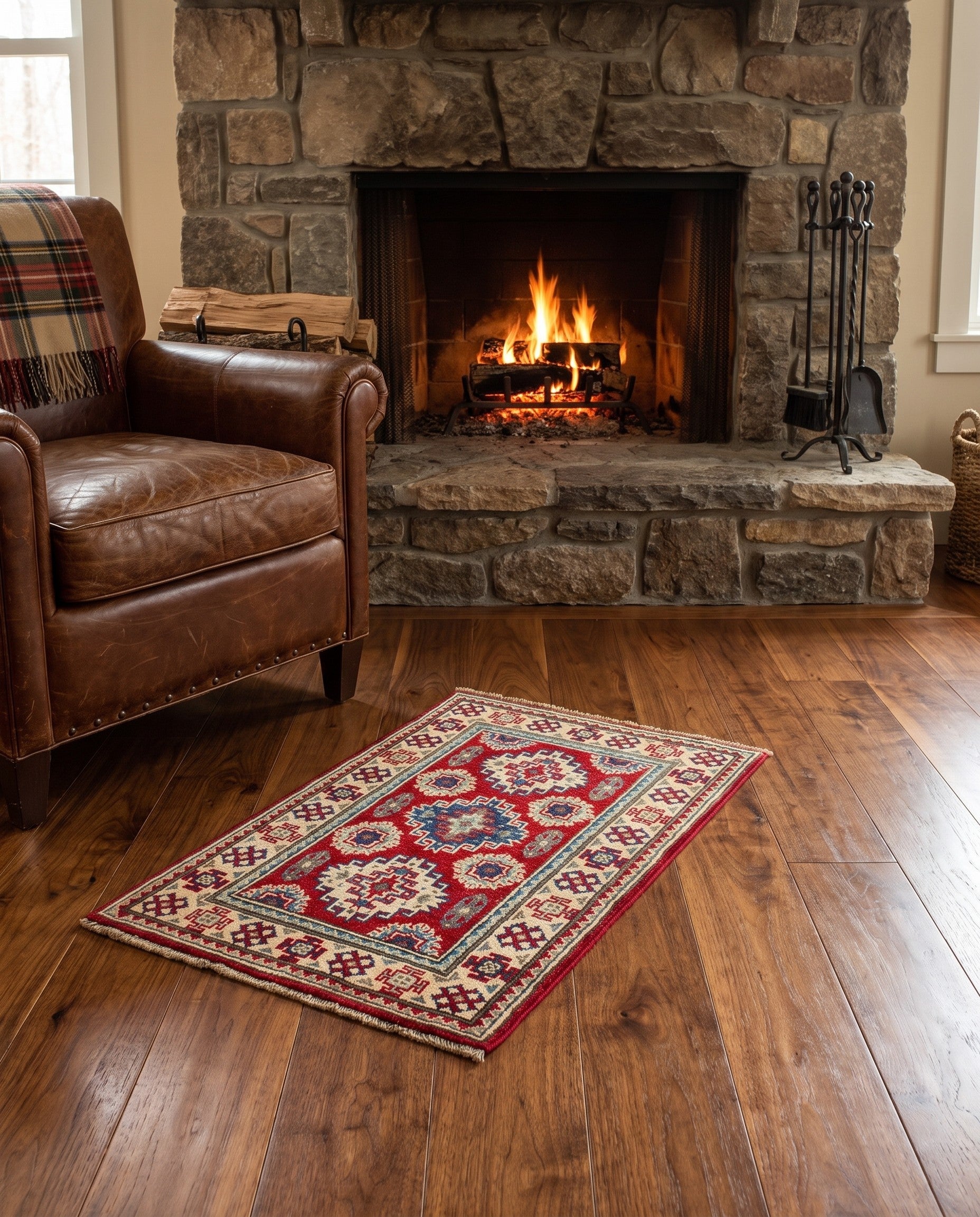 2' x 2' 11 Hand Knotted Kazak Rug