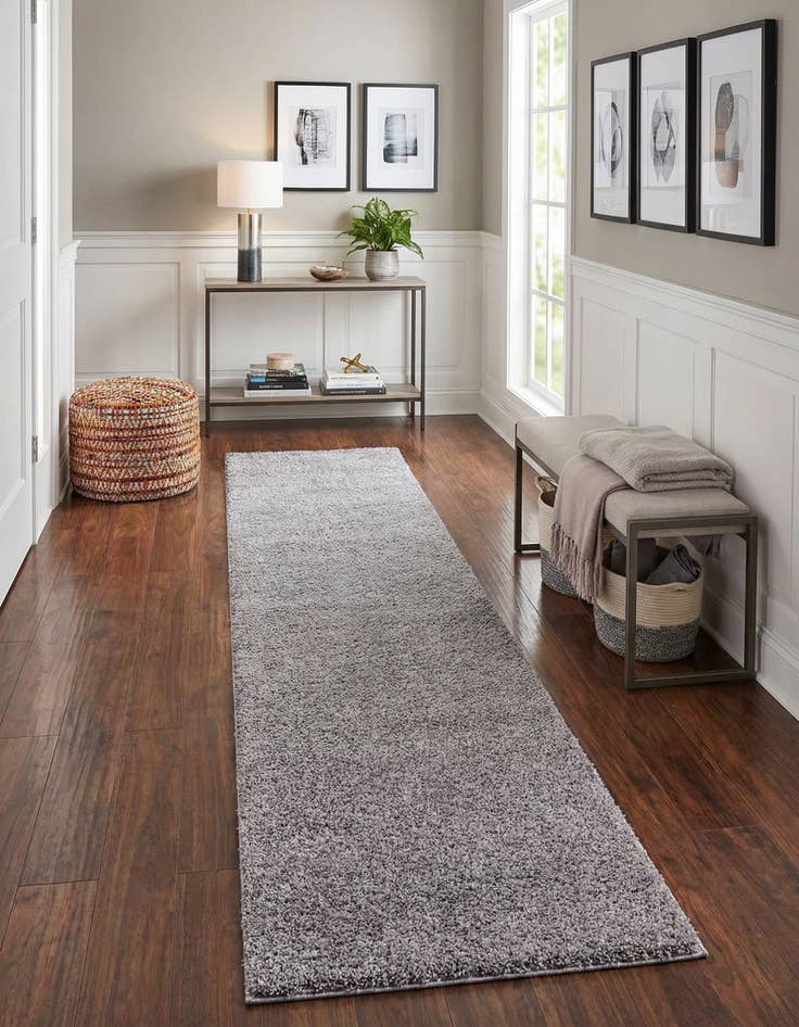 Detail image of  2' 7 x 10' Solid Shag Runner Rug