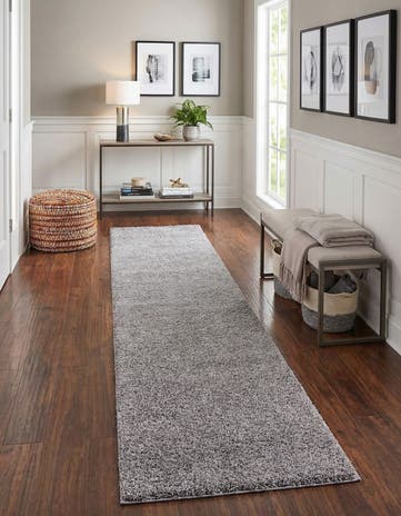 2' 7 x 10' Solid Shag Runner Rug