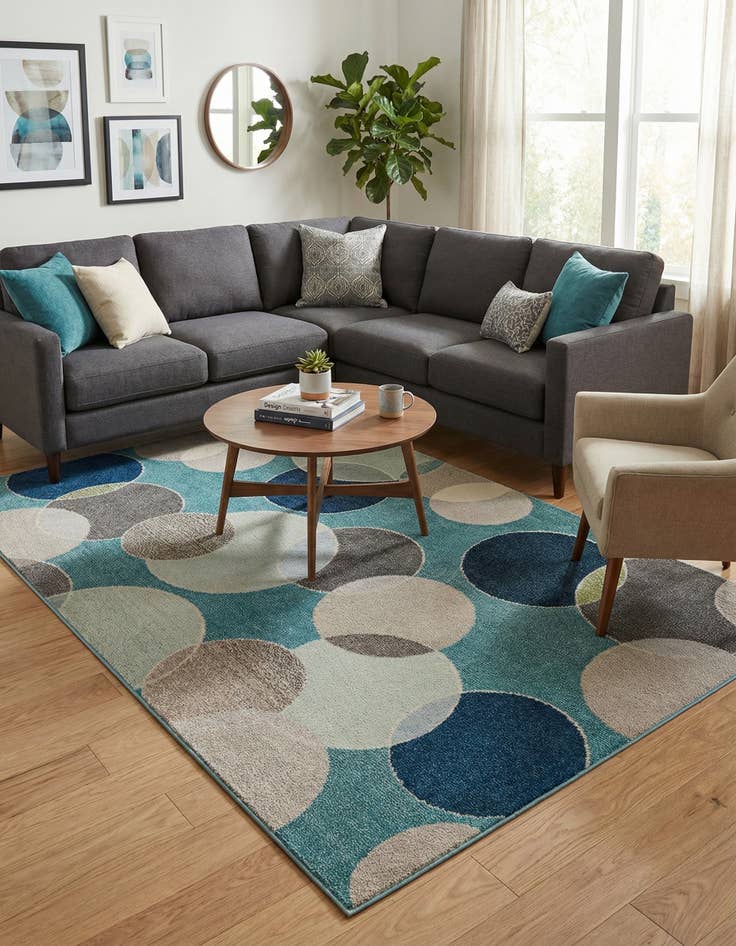 Detail image of 5' x 8'  Washable Spectrum Rug