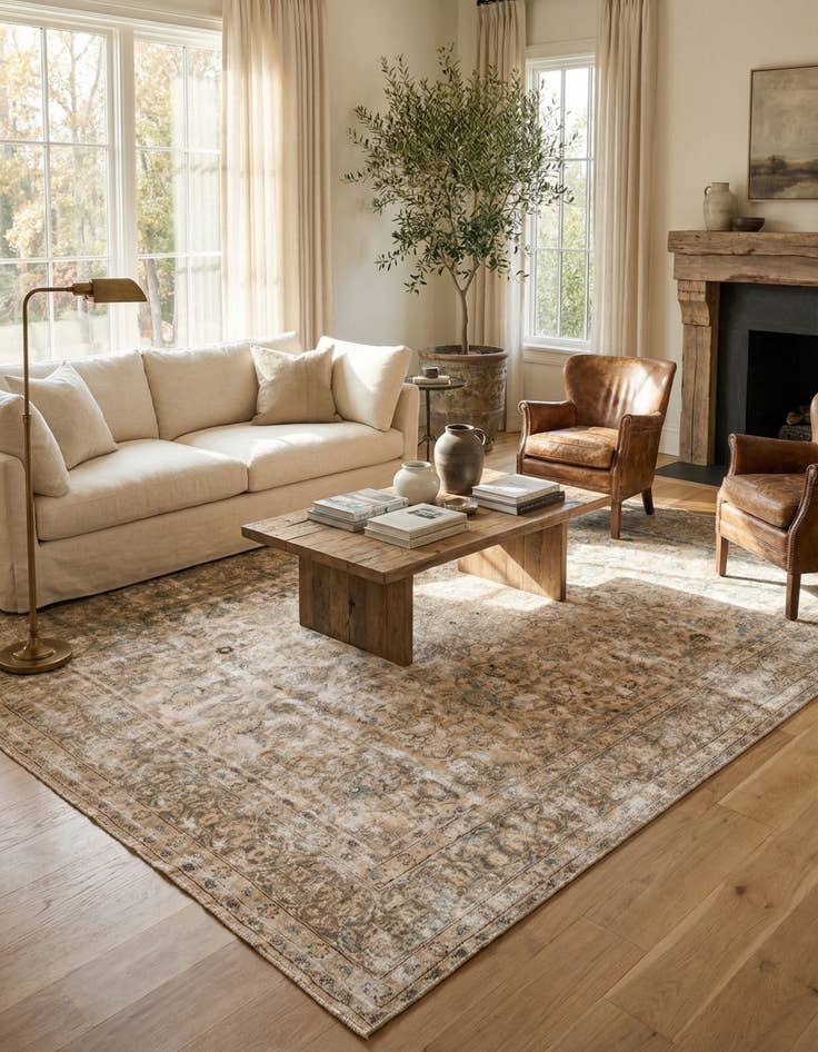 Detail image of 9' 6 x 12' 8  Hand Knotted Ultra Vintage Persian Wool Rug