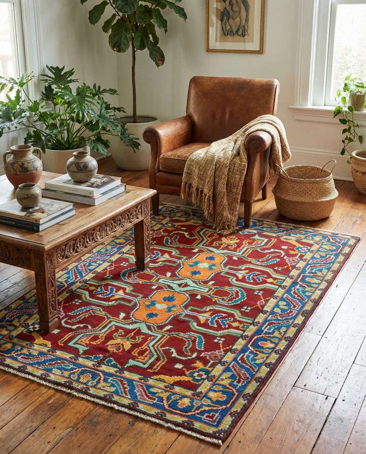3' 4 x 4' 10 Hand Knotted Balouch Rug