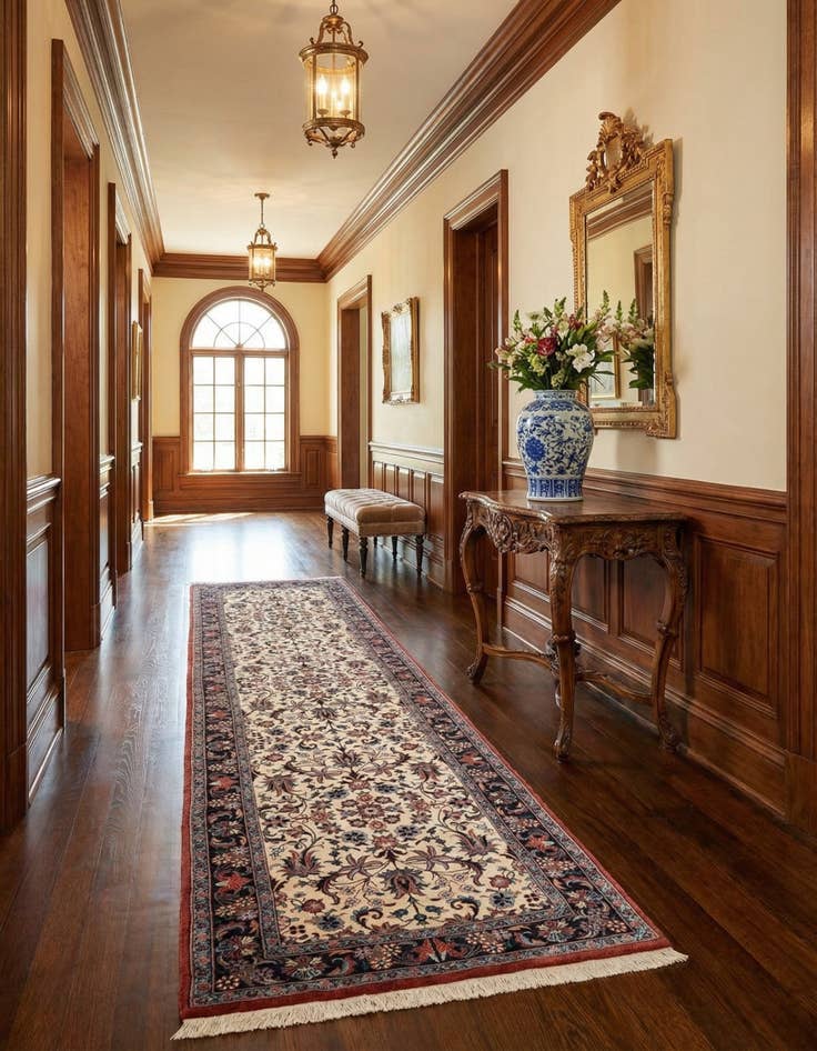 Detail image of 2' 5 x 8' 6 Bidjar With Silk Runner Rug