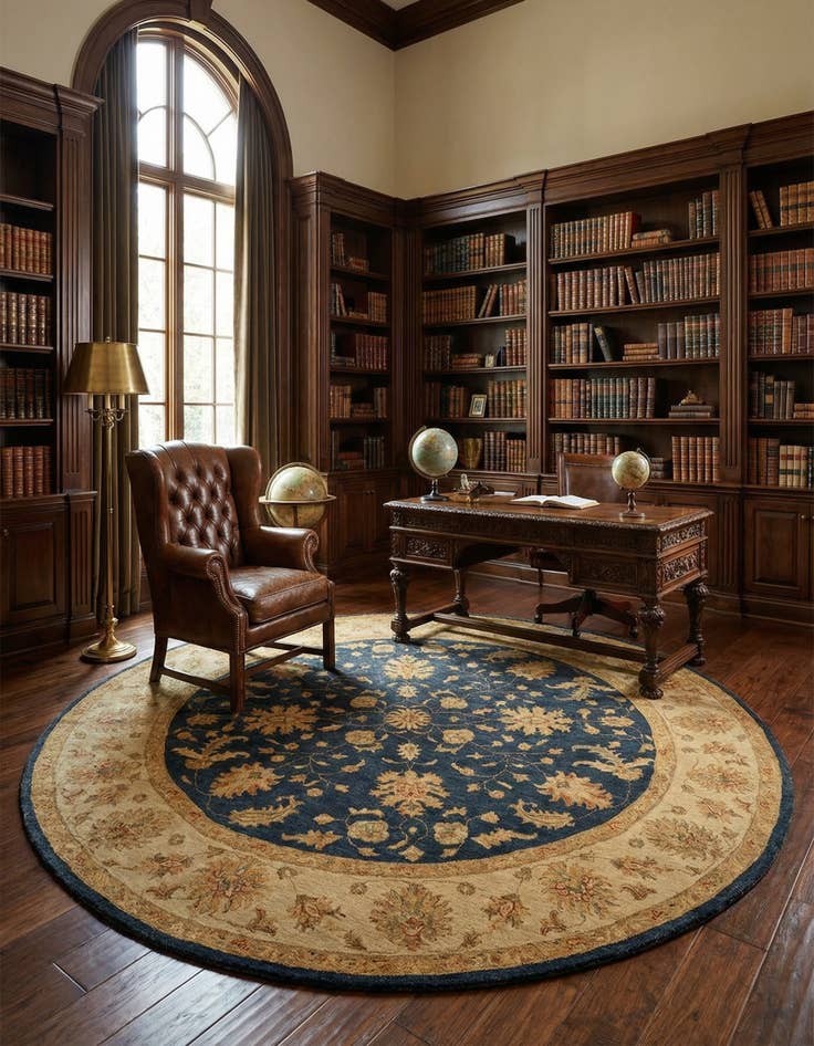 Detail image of 8' 2 x 8' 2 Kaizar Wool Round Rug