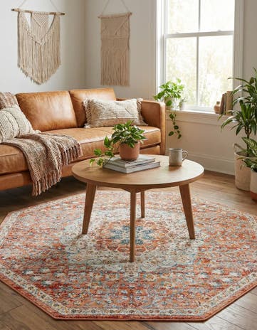 Red Newport Octagon Rug