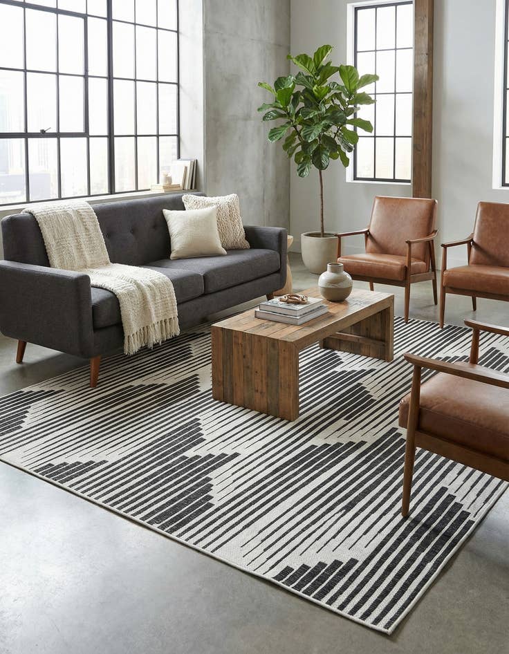 Detail image of  10' x 10'  Washable Modern Indoor / Outdoor Square Rug