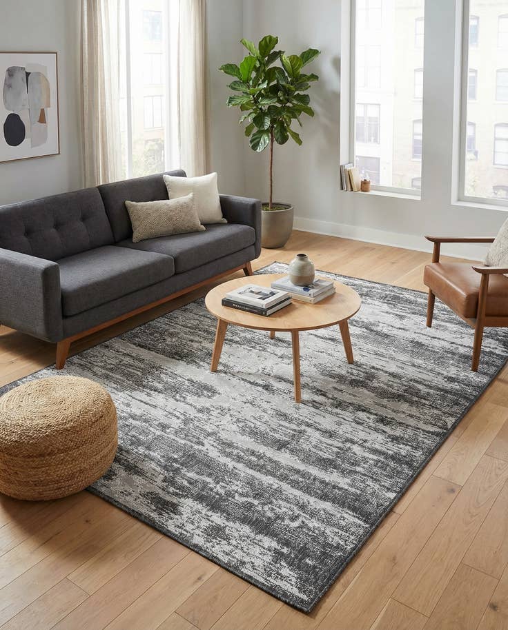 Detail image of 5' 3 x 8' Easy-Clean Modern Indoor / Outdoor Rug