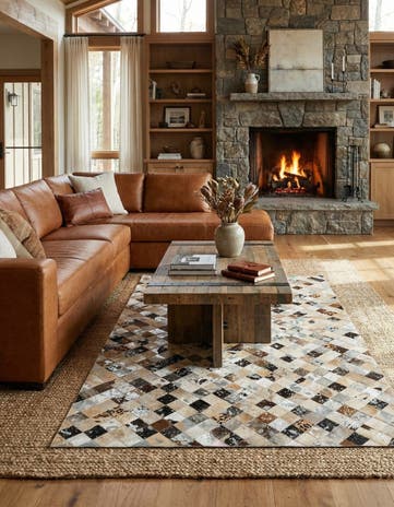 5' 1 x 8' Cowhide - Patchwork Rug