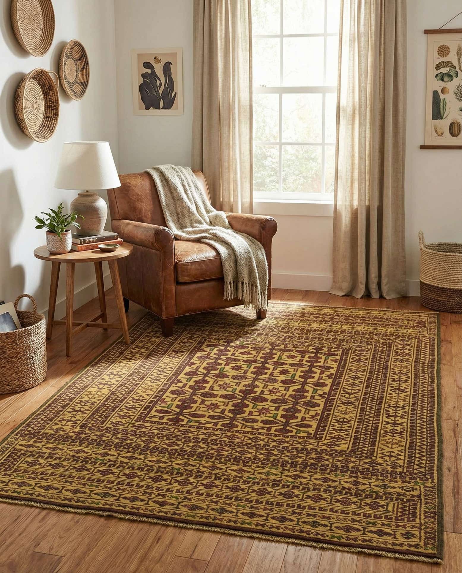 4' 1 x 6' 4 Hand Knotted Sumak Wool Rug