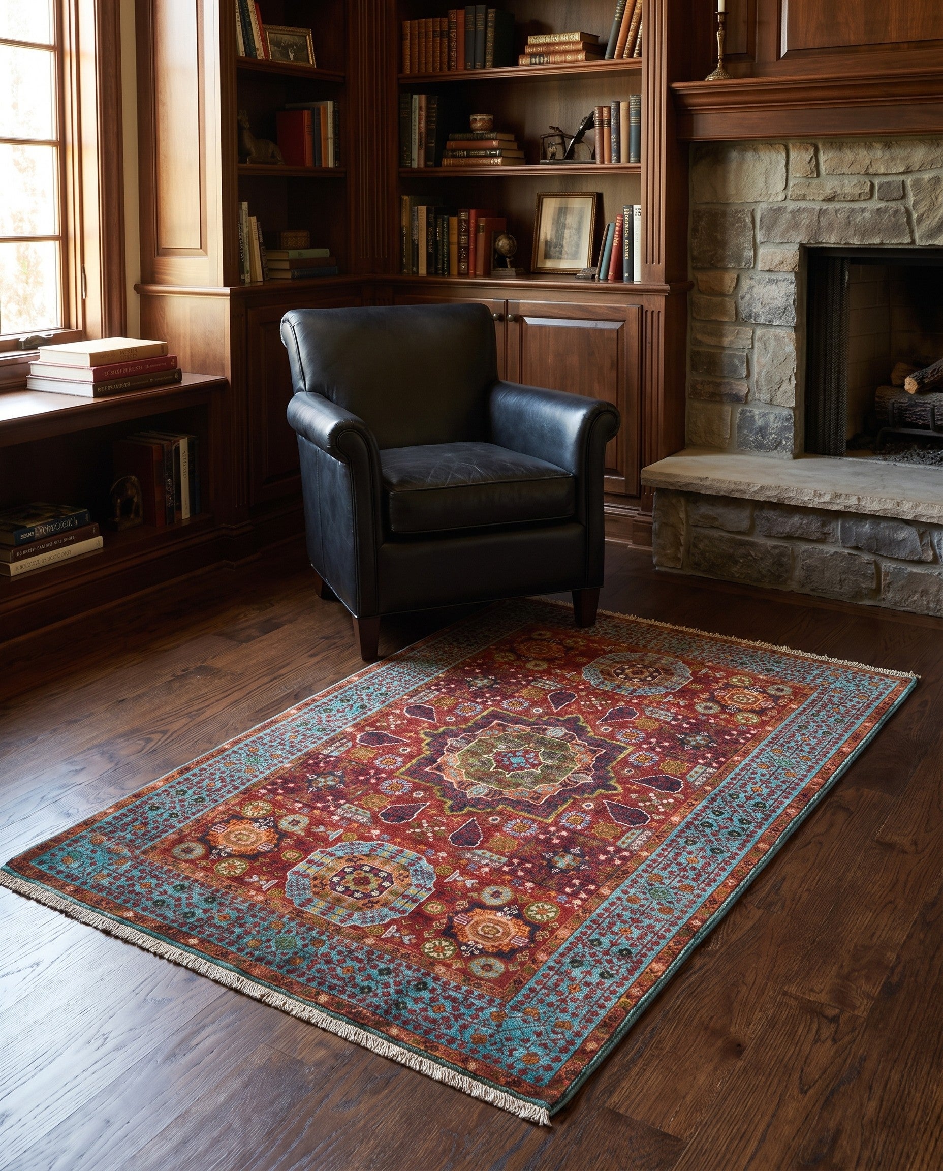 3' 5 x 5' Hand Knotted Mamluk Ziegler Rug
