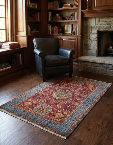 3' 5 x 5' Hand Knotted Mamluk Ziegler Rug
