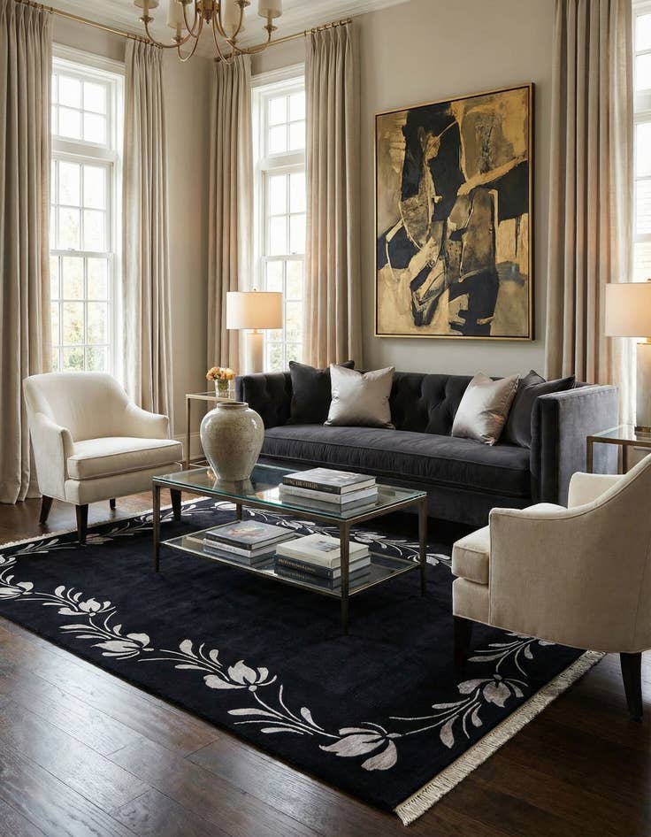 Detail image of 6' 7 x 9' 9  Hand Knotted Darya Wool Rug