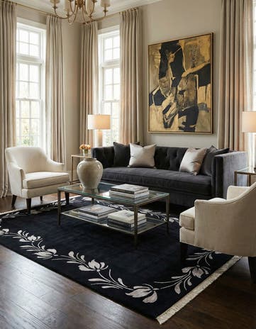 6' 7 x 9' 9 Hand Knotted Darya Wool Rug