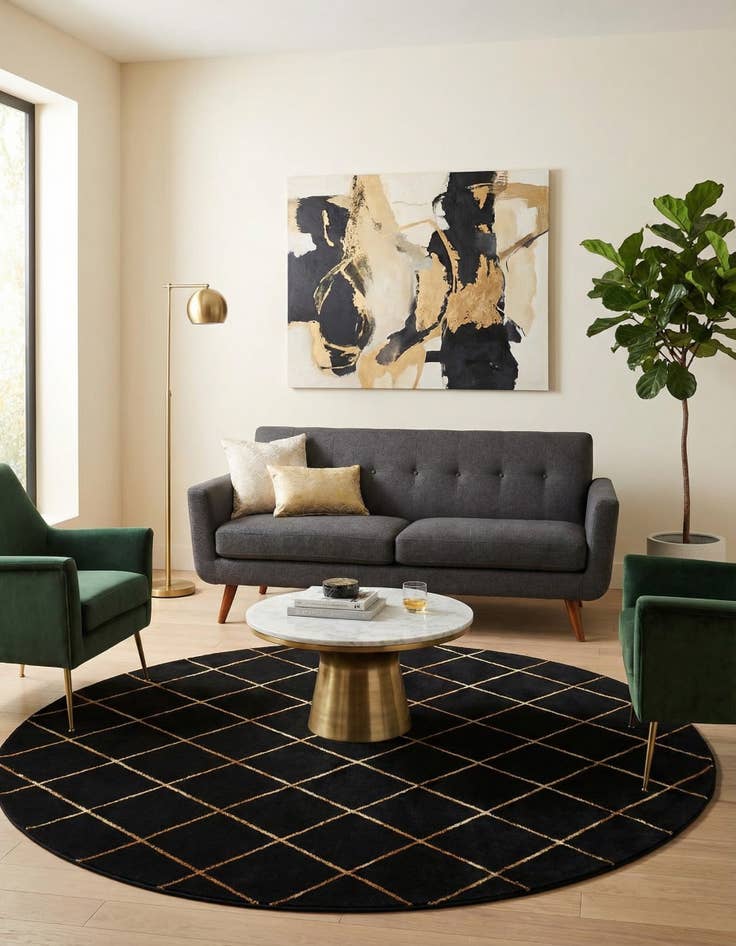 Detail image of 7' 10 x 7' 10 Vogue Geo Round Rug