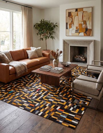 5' x 7' 11 Cowhide - Patchwork Rug