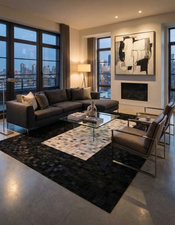 5' x 7' 11 Cowhide - Patchwork Rug