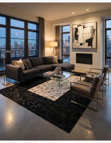 5' x 7' 11 Cowhide - Patchwork Rug