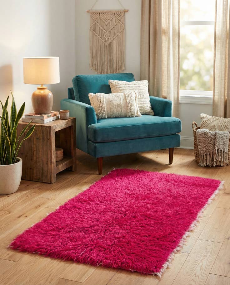 Detail image of 2' 10 x 5' 1 Hand Knotted Moroccan Wool Rug