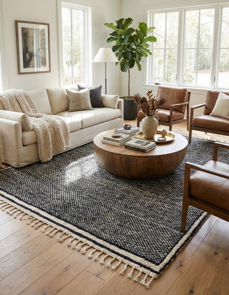 Detail image of 5' x 8' 9  Hand Knotted Moroccan Wool Rug