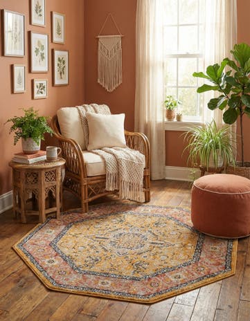 Yellow Lola Octagon Rug