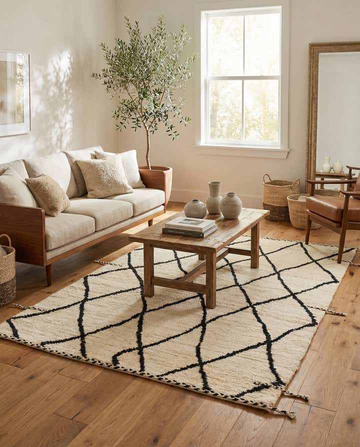 5' 3 x 7' 3 Hand Knotted Moroccan Wool Rug