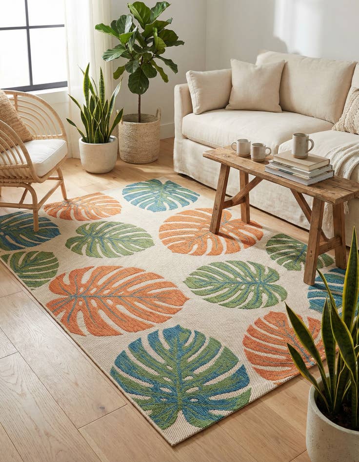 Detail image of  5' 3 x 8'  Washable Baja Indoor / Outdoor Rug