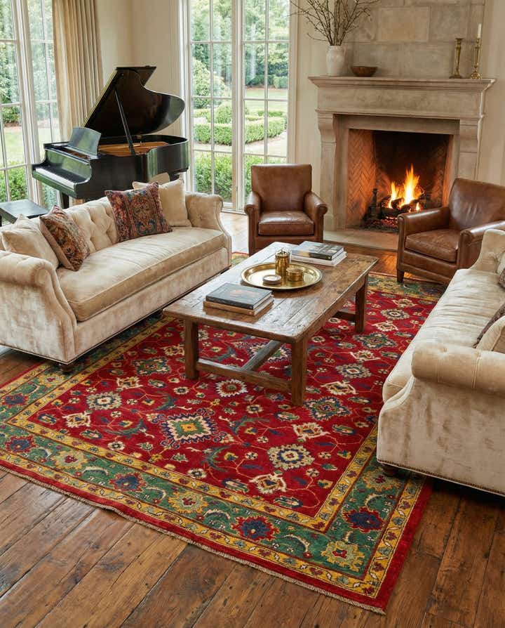 6' 7 x 9' 4 Hand Knotted Kazak Rug