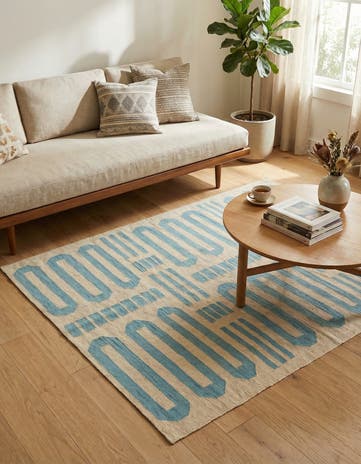 5' 2 x 6' 5 Hand Woven Kilim Modern Wool Rug