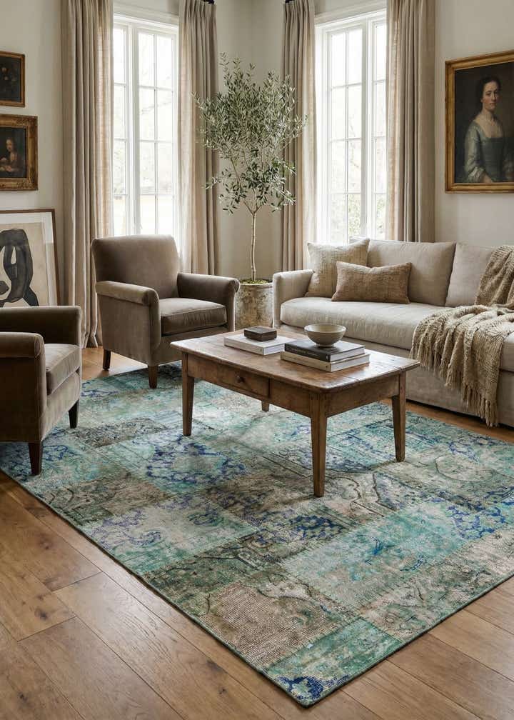 5' 6 x 8' Hand Knotted Ultra Vintage Persian Wool Rug
