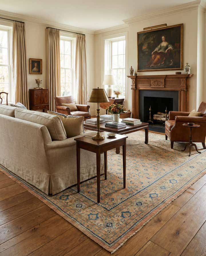 10' x 13' 6 Hand Knotted Farahan Persian Wool Rug