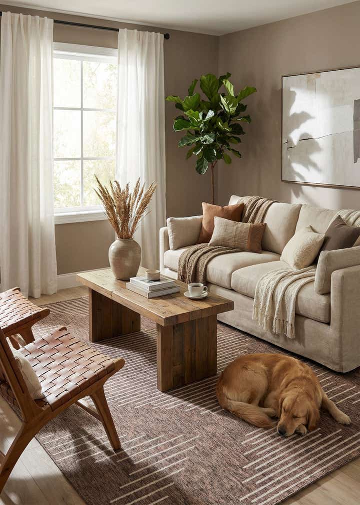 6' x 9' Easy-Clean Modern Indoor / Outdoor Rug