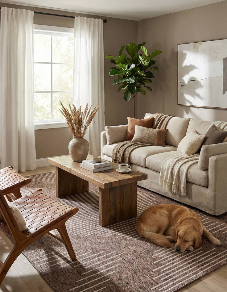 Detail image of 6' x 9' Easy-Clean Modern Indoor / Outdoor Rug