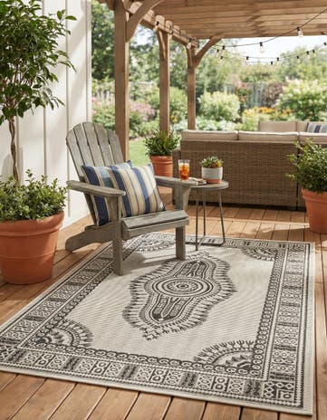 4' x 6' Easy-Clean Traditional Indoor / Outdoor Rug