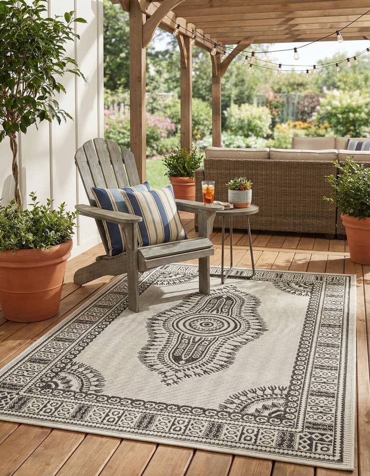 Detail image of 4' x 6' Easy-Clean Traditional Indoor / Outdoor Rug