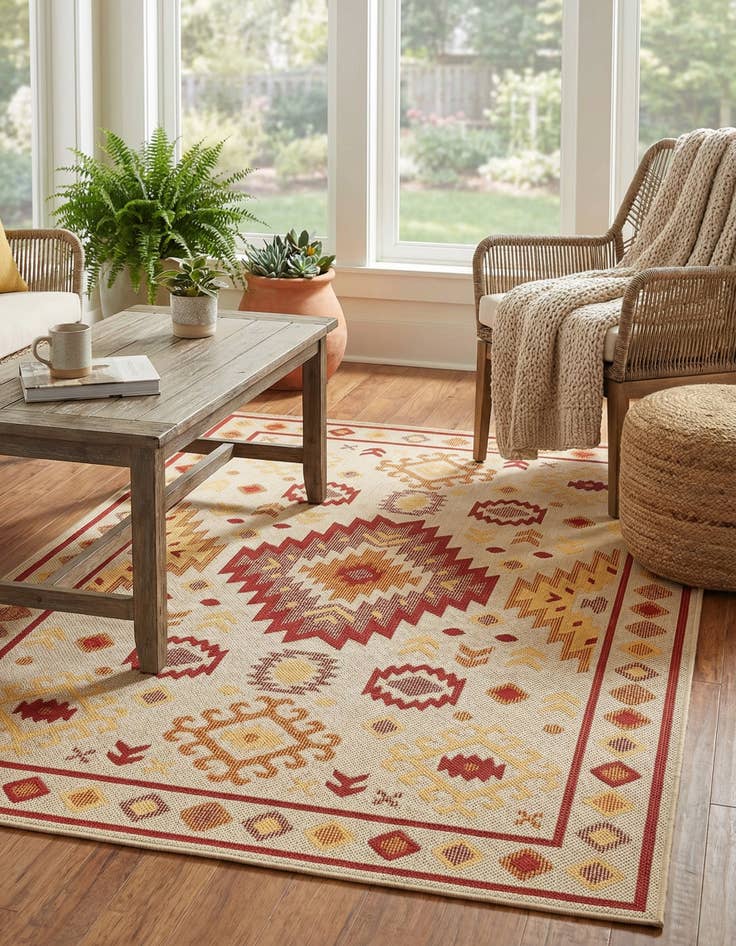 Detail image of  6' x 9'  Washable Baja Indoor / Outdoor Rug