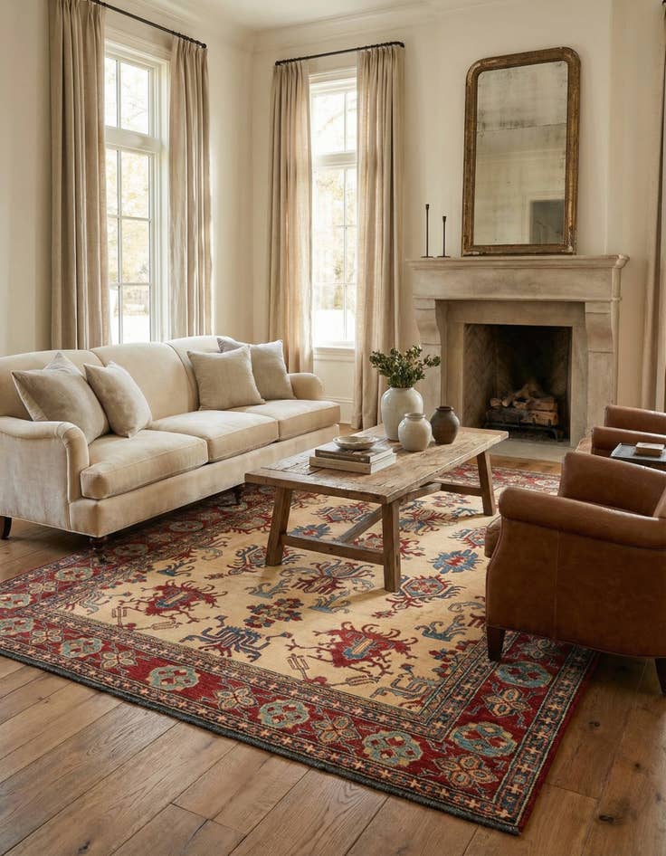 Detail image of 7' 5 x 10' 11  Hand Knotted Kazak Wool Rug