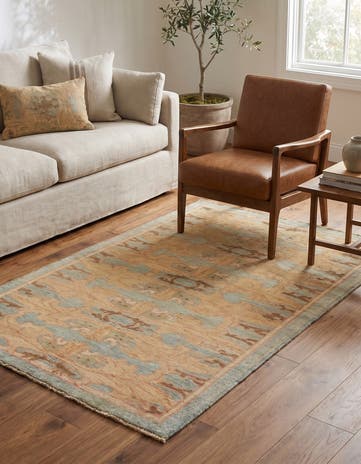3' 7 x 6' 3 Hand Knotted Oushak Wool Rug