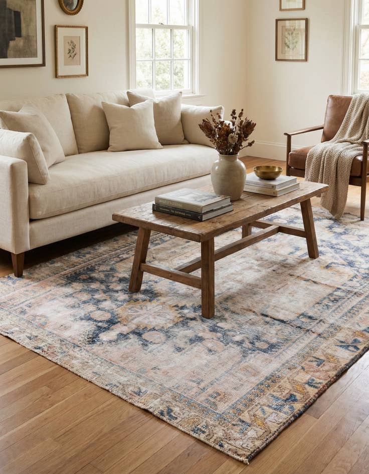 Detail image of 4' 10 x 6' 4  Hand Knotted Ultra Vintage Persian Wool Rug