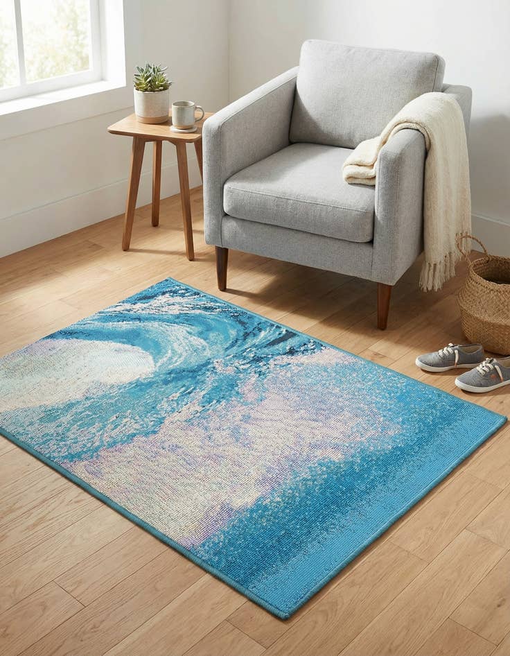 Detail image of 2' x 3' 1  Washable Modern Indoor / Outdoor Rug