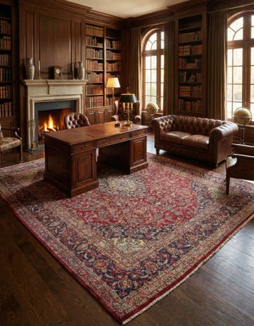 9' 8 x 12' 5 Hand Knotted Mashad Persian Wool Rug