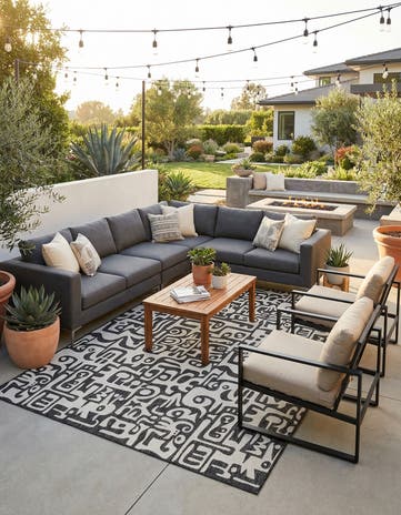 10' x 14' Easy-Clean Modern Indoor / Outdoor Rug