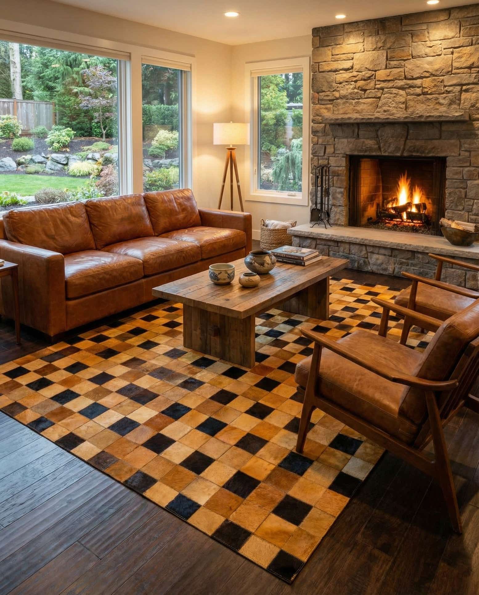 5' 2 x 8' Cowhide Stocks Rug